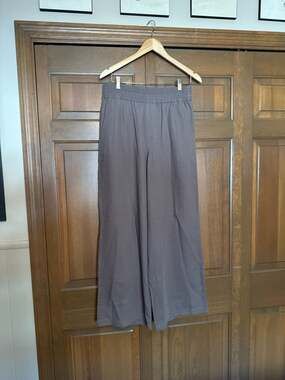 Madewell Lyocell Blend Wide-Leg Relaxed Pull-On Pants in Taupe